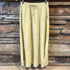 ESQUALO Lemon Pie Yellow Classic Wide Maxi Skirt Stretch Waistband